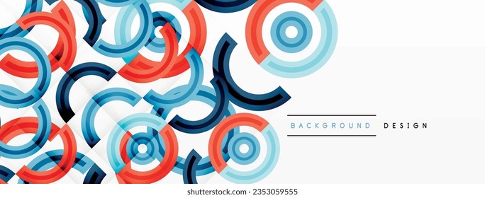 Circles are arranged in a grid pattern abstract background and feature a range of different colors, including shades of various colors. Template for wallpaper, banner, presentation, background