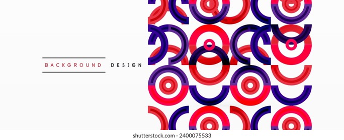 Circles are arranged in a grid pattern abstract background and feature a range of different colors, including shades of various colors. Template for wallpaper, banner, presentation, background