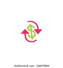 circles arrow with money symbol logo vector