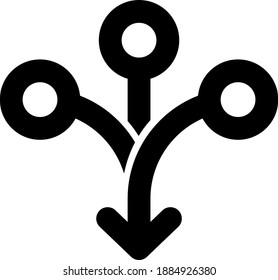 Circles With Arrow symbolising Consolidation or compound , vector icon.