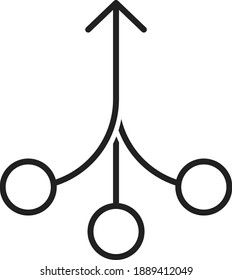 Circles With Arrow symbolising Consolidation or compound , vector icon.