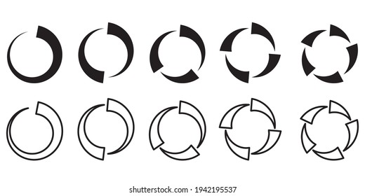 Circles arrow. Vector collection. Abstract button. Abstract icon. Stock image. EPS 10.