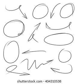 circles arrows correction marker, circle highlighter