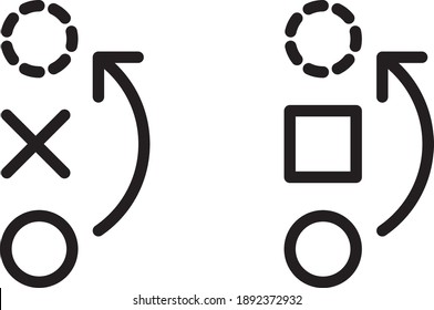 Circles With Arrows symbolising proactive Icon, vector line illustration