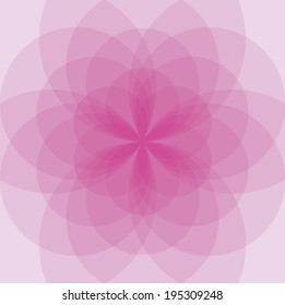 Circles Background - A geometrical figure, composed of multiple evenly-spaced, overlapping circles. Background-image, which was developed from the Flower of Life. Vector using transparencies.