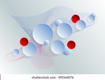 circles background for presentation - light colors and soft shadows - vector illustration