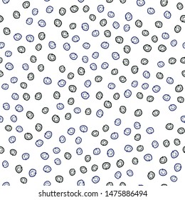Circles Black and blue color with dots Cute Seamless pattern. Elements are not cropped. Pattern under the mask. Perfect design for textile, box, posters, cards, brochures, etc. Vector.