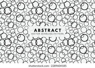 Circles black line shape abstract seamless repeating pattern