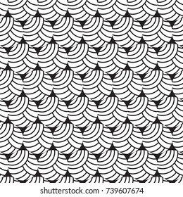 Circles Black And White Graphic Pattern Vector Illustration