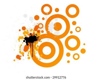 Circles and blots. Modern deisgn, vector illustration.