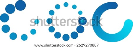 Circles in blue shades preload sites on smartphones and computers