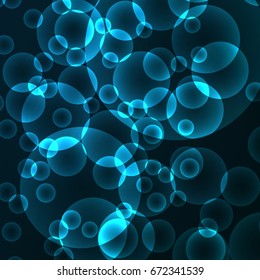 Circles bokeh with blue abstract background, stock vector