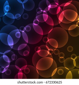 Circles bokeh with colorful abstract background, stock vector