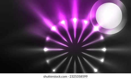 Kreise mit hellneonglänzenden Lichteffekten, abstraktes Hintergrund, Tapete-Design