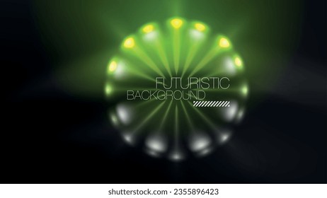 Circles with bright neon shiny light effects, abstract background wallpaper design