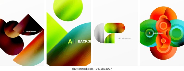 Circles and bubbles abstract geometric posters. Vector illustration For Wallpaper, Banner, Background, Card, Book Illustration, landing page