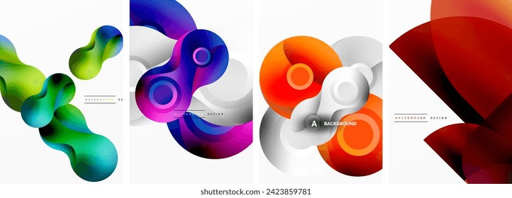 Circles and bubbles abstract geometric posters. Vector illustration For Wallpaper, Banner, Background, Card, Book Illustration, landing page