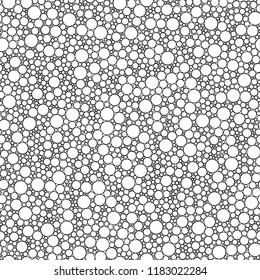  Circles, bubbles, balloons. Hand drawn. Abstract pattern for coloring book. Black and white background. Coloring book page for adult.