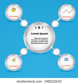 Circles for business concepts.  Suitable for business presentations, as a template, brochure; infographic.