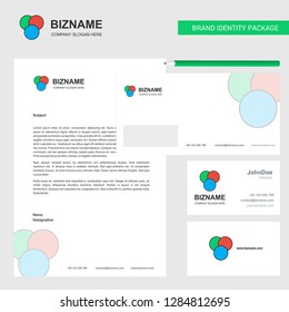 Circles  Business Letterhead, Envelope and visiting Card Design vector template