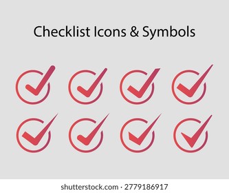 Circles with check mark icon set styl multiple shapes