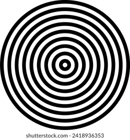 Circles in Circle Round Geometric Bull Eye Symbol Sign Icon. Vector Image.