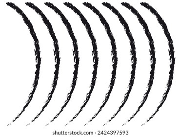 Círculos y ondas concéntricas con trazos negros.