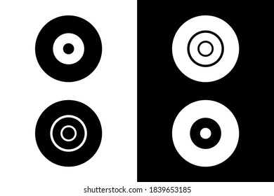 Concepto de circulos de color blanco y negro. Muy adecuado para diversos fines comerciales, también para ícono, símbolo y muchos más.