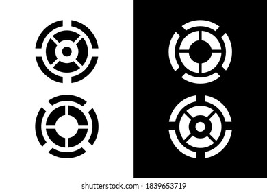 Circles concept on black and white color. Very suitable in various business purposes, also for icon, symbol and many more.