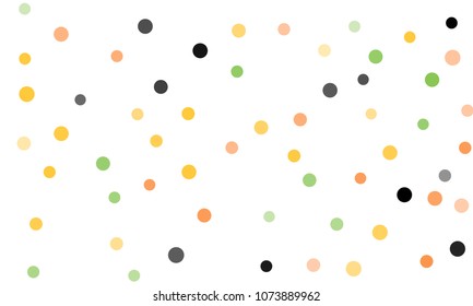 Circles confetti falling on transparent background. Round, dot vector background. Abstract colorful confetti flying in the air. Vector holiday illustration with circles confetti.