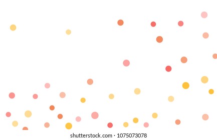 Circles confetti falling on transparent background. Round, dot vector background. Abstract colorful confetti flying in the air. Vector holiday illustration with circles confetti.