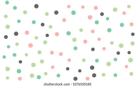 Circles confetti falling on transparent background. Round, dot vector background. Abstract colorful confetti flying in the air. Vector holiday illustration with circles confetti.