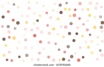 Circles confetti falling on transparent background. Round, dot vector background. Abstract colorful confetti flying in the air. Vector holiday illustration with circles confetti.