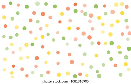 Circles confetti falling on transparent background. Round, dot vector background. Abstract colorful confetti flying in the air. Vector holiday illustration with circles confetti.