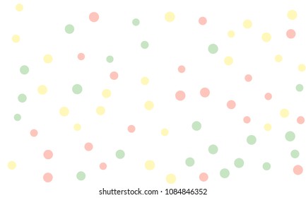 Circles confetti falling on transparent background. Round, dot vector background. Abstract colorful confetti flying in the air. Vector holiday illustration with circles confetti.