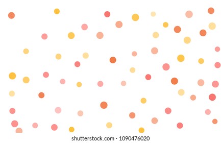Circles confetti falling on transparent background. Round, dot vector background. Abstract colorful confetti flying in the air. Vector holiday illustration with circles confetti.