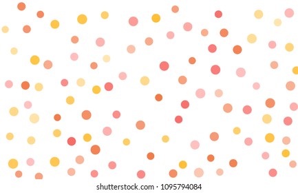 Circles confetti falling on transparent background. Round, dot vector background. Abstract colorful confetti flying in the air. Vector holiday illustration with circles confetti.
