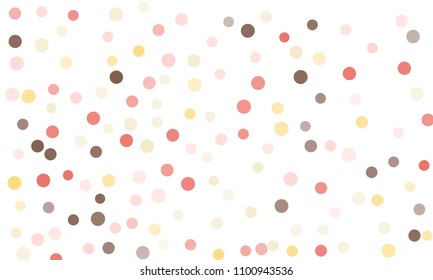 Circles confetti falling on transparent background. Round, dot vector background. Abstract colorful confetti flying in the air. Vector holiday illustration with circles confetti.