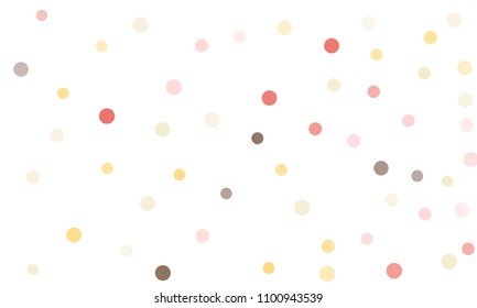 Circles confetti falling on transparent background. Round, dot vector background. Abstract colorful confetti flying in the air. Vector holiday illustration with circles confetti.