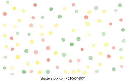 Circles confetti falling on transparent background. Round, dot vector background. Abstract colorful confetti flying in the air. Vector holiday illustration with circles confetti.