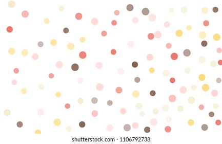 Circles confetti falling on transparent background. Round, dot vector background. Abstract colorful confetti flying in the air. Vector holiday illustration with circles confetti.
