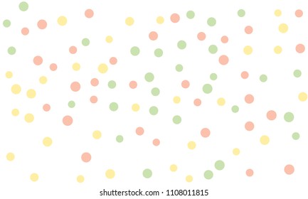 Circles confetti falling on transparent background. Round, dot vector background. Abstract colorful confetti flying in the air. Vector holiday illustration with circles confetti.