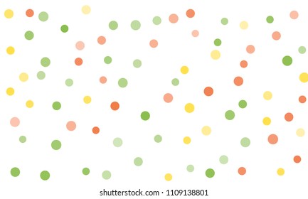 Circles confetti falling on transparent background. Round, dot vector background. Abstract colorful confetti flying in the air. Vector holiday illustration with circles confetti.