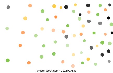 Circles confetti falling on transparent background. Round, dot vector background. Abstract colorful confetti flying in the air. Vector holiday illustration with circles confetti.