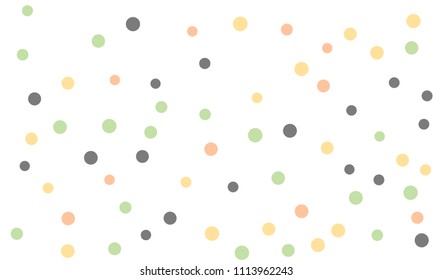 Circles confetti falling on transparent background. Round, dot vector background. Abstract colorful confetti flying in the air. Vector holiday illustration with circles confetti.