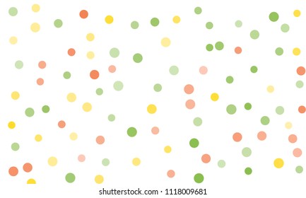 Circles confetti falling on transparent background. Round, dot vector background. Abstract colorful confetti flying in the air. Vector holiday illustration with circles confetti.