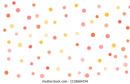 Circles confetti falling on transparent background. Round, dot vector background. Abstract colorful confetti flying in the air. Vector holiday illustration with circles confetti.
