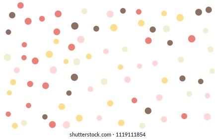 Circles confetti falling on transparent background. Round, dot vector background. Abstract colorful confetti flying in the air. Vector holiday illustration with circles confetti.