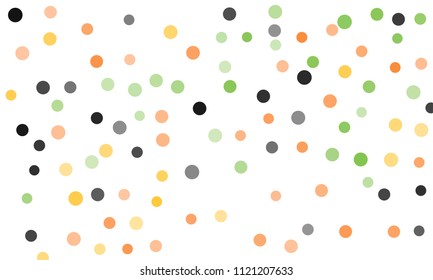 Circles confetti falling on transparent background. Round, dot vector background. Abstract colorful confetti flying in the air. Vector holiday illustration with circles confetti.