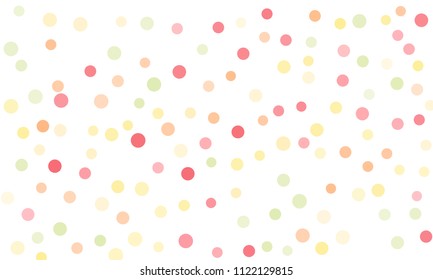 Circles confetti falling on transparent background. Round, dot vector background. Abstract colorful confetti flying in the air. Vector holiday illustration with circles confetti.
